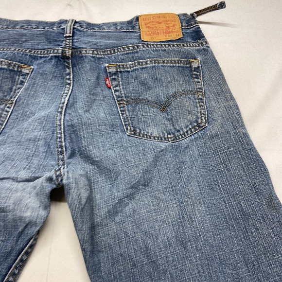 THRASHED Levi's 569 Loose Straight Jeans Mens 36x34 Blue Denim Mid Rise Zip Fly - Picture 5 of 13